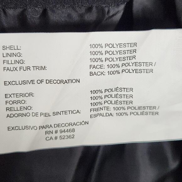 Nautica Jacket Womens 2XL Black Water Resistant Hooded Puffer Faux Fur Trim Coat - Picture 12 of 13